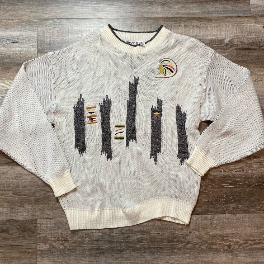 Vintage southwestern native indian chunky sweater